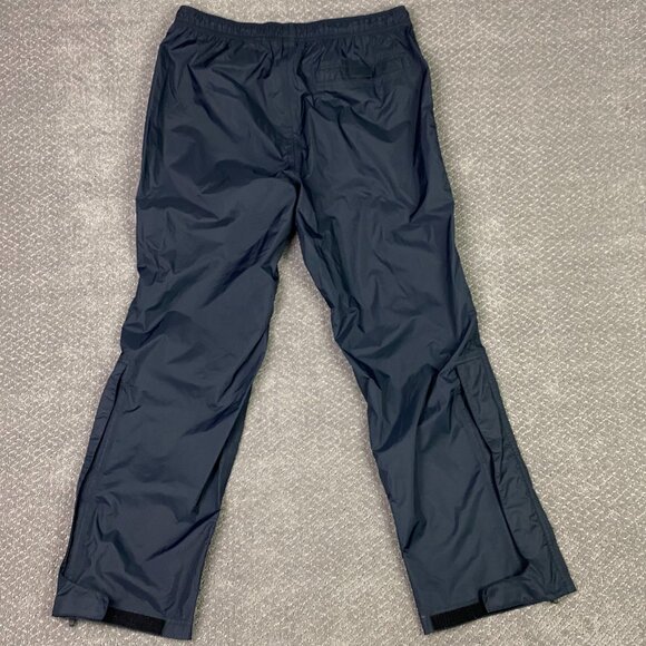 LL Bean Rain Pants Men's Medium Black Waterproof TEK Nylon Drawstring Ankle Zip - Picture 4 of 12